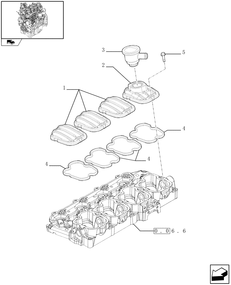 Схема запчастей Case IH FARMALL 65C - (0.06.3) - CYLINDER HEAD COVERS (01) - ENGINE