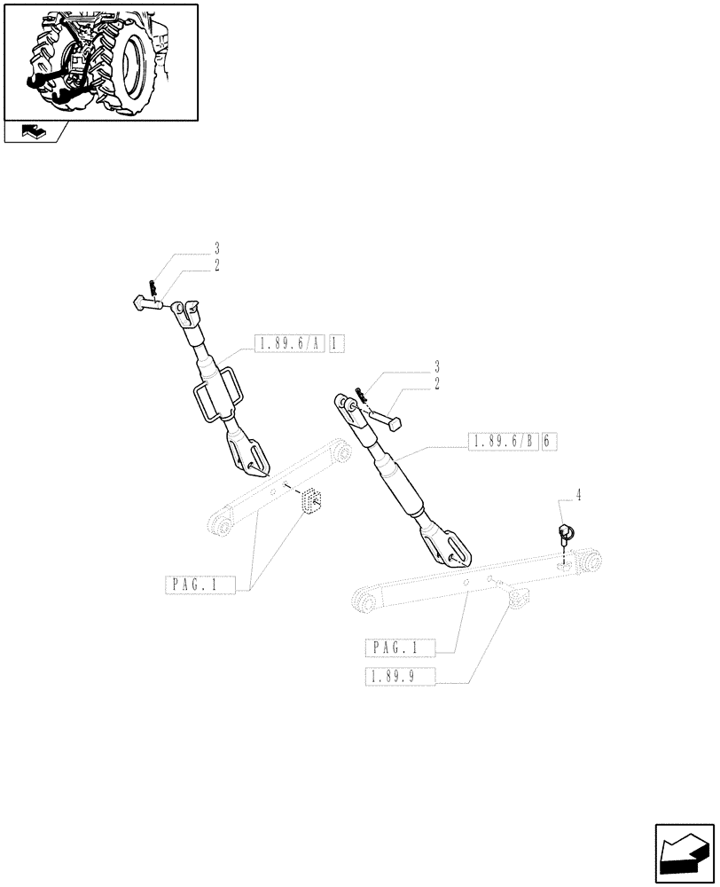 Схема запчастей Case IH FARMALL 105U - (1.89.6[02]) - IMPLEMENT CARRIER - TIE-ROD (09) - IMPLEMENT LIFT