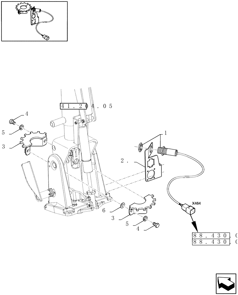 Схема запчастей Case IH 7010 - (88.430.03) - AUTO GUIDANCE-READY, STEERING WHEEL SENSOR (88) - ACCESSORIES