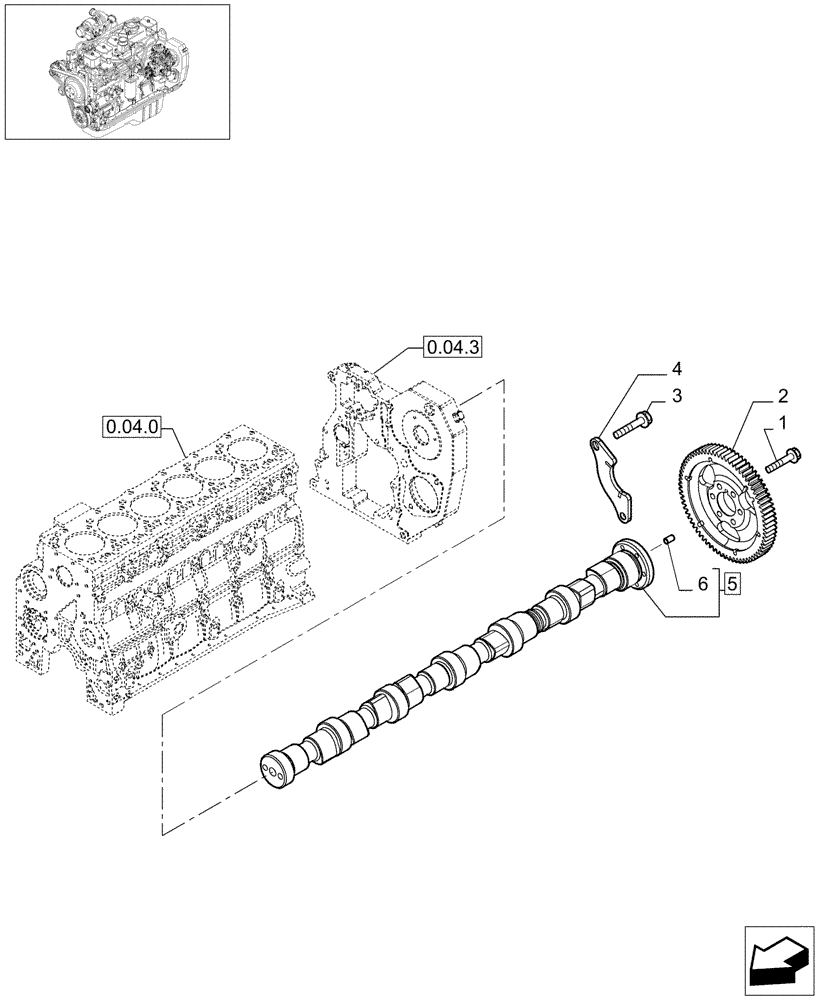 Схема запчастей Case IH F4GE9684B J601 - (0.12.0[01]) - CAMSHAFT - TIMING CONTROL (504125012) 