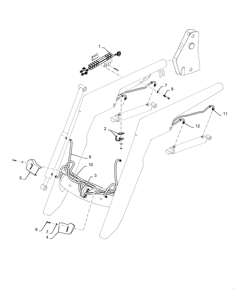 Схема запчастей Case IH LX750 - (35.100.080) - LOADER ARM HYDRAULICS - NSL (35) - HYDRAULIC SYSTEMS