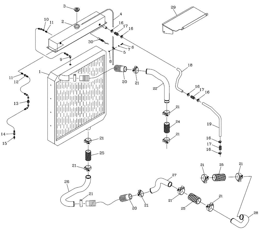 Схема запчастей Case IH 7700 - (C02[06]) - WATER RADIATOR {M11} Engine & Engine Attachments