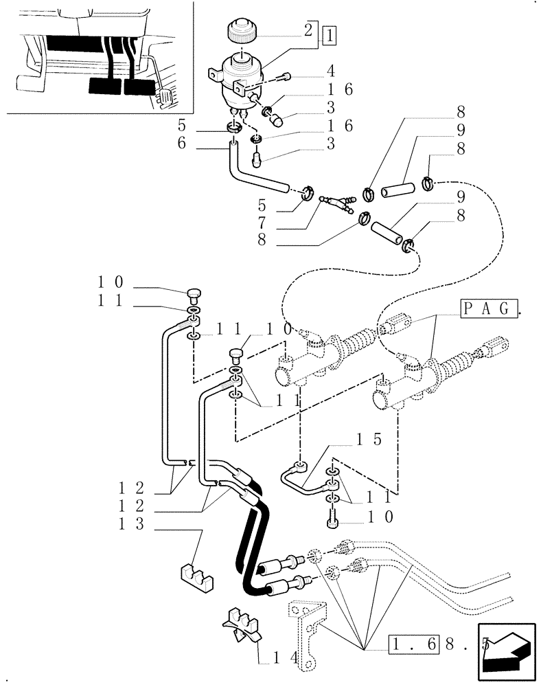 Схема запчастей Case IH MXM120 - (1.95.0[02]) - BRAKE PEDALS (10) - OPERATORS PLATFORM/CAB