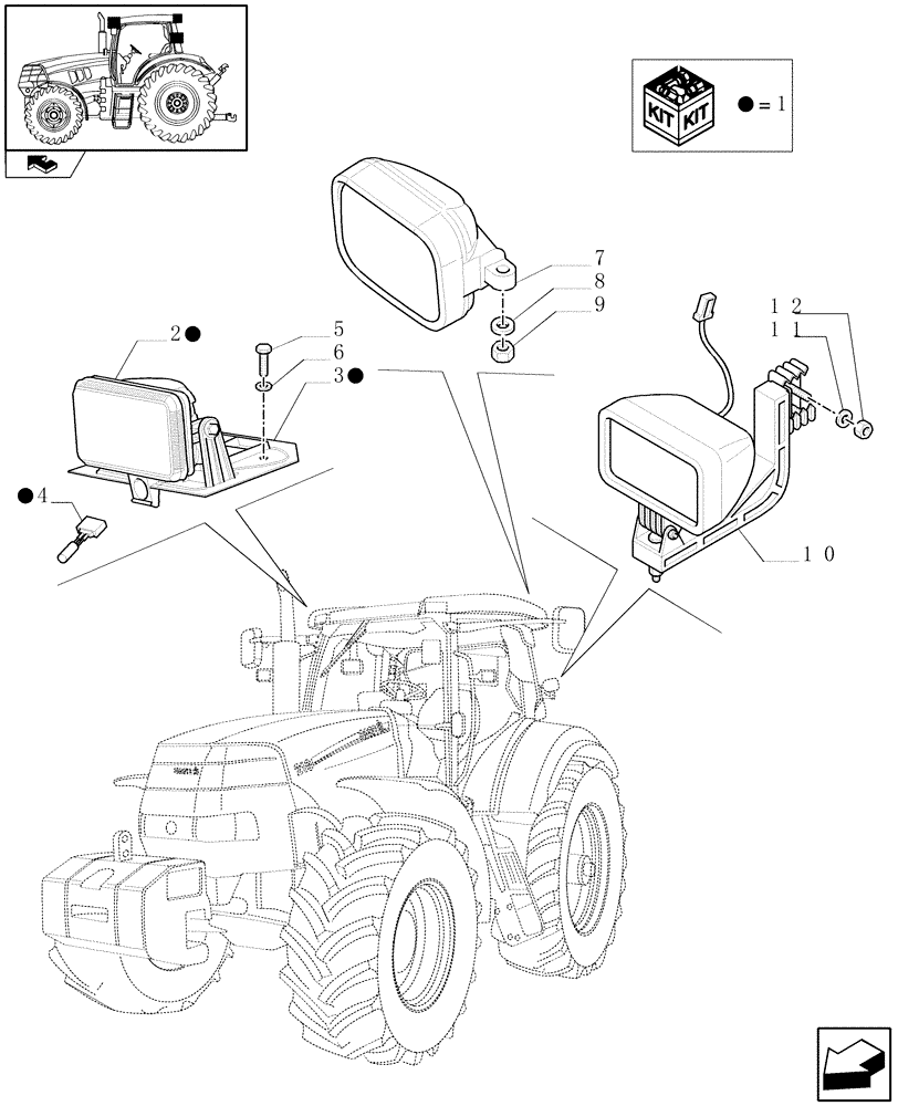 Схема запчастей Case IH PUMA 210 - (1.75.7) - WORKLAMPS (06) - ELECTRICAL SYSTEMS