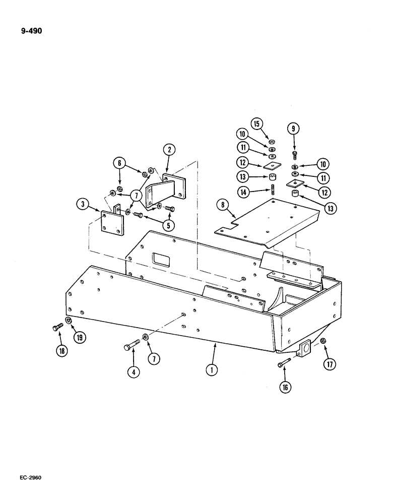 Схема запчастей Case IH 585 - (9-490) - FRONT BOLSTER, FABRICATED (09) - CHASSIS/ATTACHMENTS