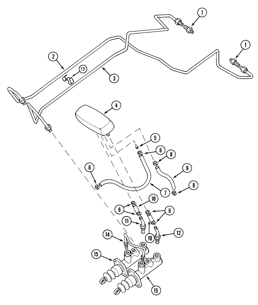 Схема запчастей Case IH C60 - (07-02) - BRAKE CYLINDER AND CONNECTIONS (07) - BRAKES