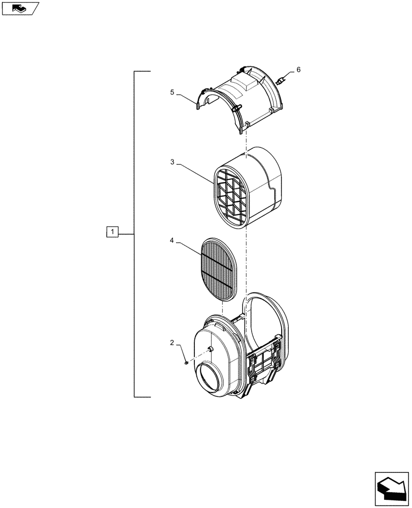 Схема запчастей Case IH QUADTRAC 600 - (10.202.06) - AIR CHANNEL FILTER (10) - ENGINE