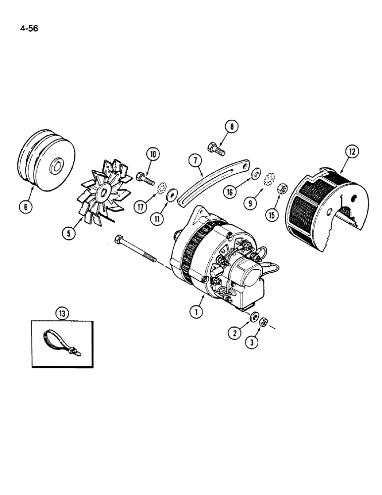 Схема запчастей Case IH 1620 - (4-056) - ALTERNATOR MOUNTING (06) - ELECTRICAL