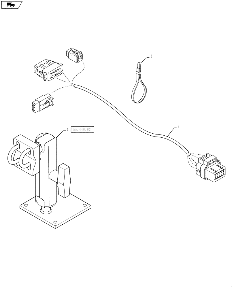 Схема запчастей Case IH 3230 - (55.440.01) - AFS MONITOR READY PACKAGE (55) - ELECTRICAL SYSTEMS