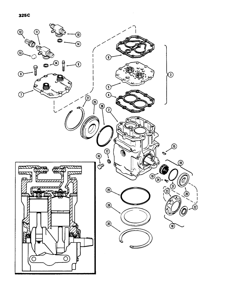 Схема запчастей Case IH 770 - (325C) - TECUMSEH COMPRESSOR (09) - CHASSIS/ATTACHMENTS