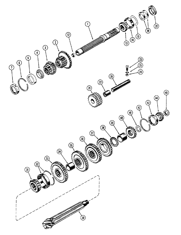 Схема запчастей Case IH M570AT - (062) - TRANSMISSION SHAFTS AND GEARS (06) - POWER TRAIN