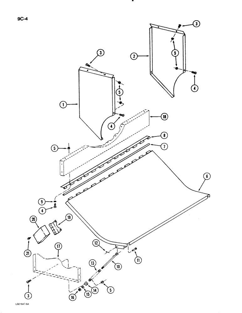 Схема запчастей Case IH 1620 - (9C-04) - DISCHARGE BEATER BOTTOM (15) - BEATER & CLEANING FANS