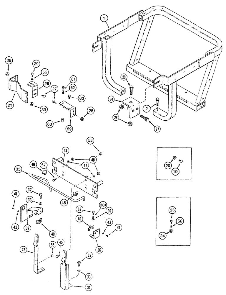 Схема запчастей Case IH 7230 - (9-024) - HOOD SUPPORTS, TRACTOR PIN JJA0064978 AND AFTER (09) - CHASSIS/ATTACHMENTS