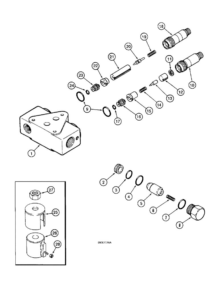 Схема запчастей Case IH 1660 - (8-41A) - UNLOAD/SINGLE BI-DIRECTIONAL VALVE, FOR REEL LIFT (07) - HYDRAULICS