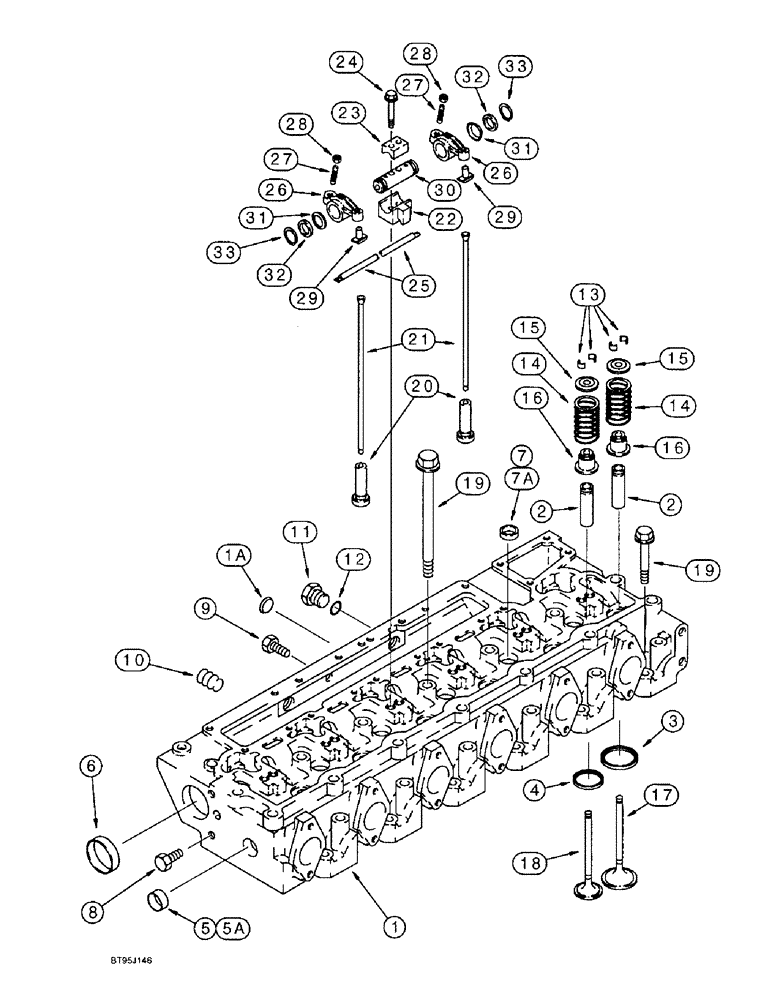 Схема запчастей Case IH 1666 - (2-30) - CYLINDER HEAD AND VALVE MECHANISM, 6T-830 ENGINE (01) - ENGINE