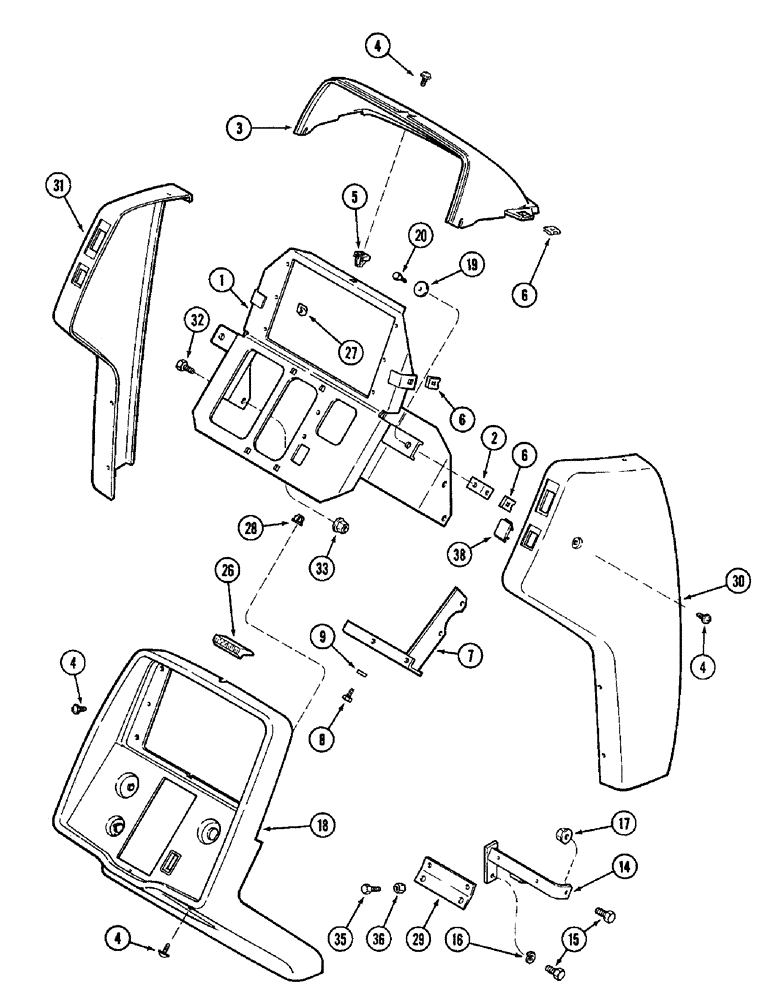 Схема запчастей Case IH 8920 - (9-034) - INSTRUMENT PANEL (09) - CHASSIS/ATTACHMENTS