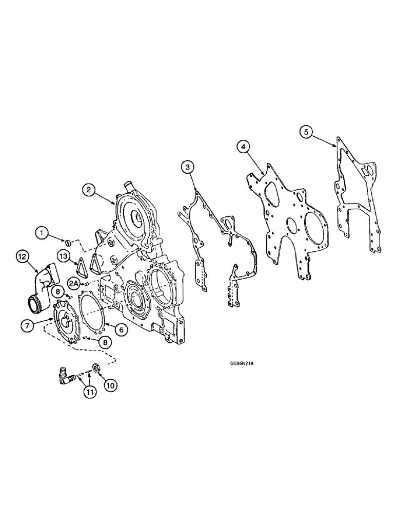 Схема запчастей Case IH DT-436 - (9D-010) - CRANKCASE FRONT COVER AND RELATED PARTS, 4166, 4186, 3388 AND 6388 TRACTORS 