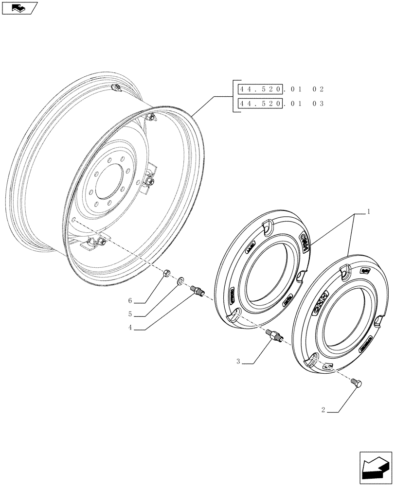 Схема запчастей Case IH FARMALL 75C - (37.140.02) - 4 REAR BALLAST (50KG) (VAR.330470) (37) - HITCHES, DRAWBARS & IMPLEMENT COUPLINGS