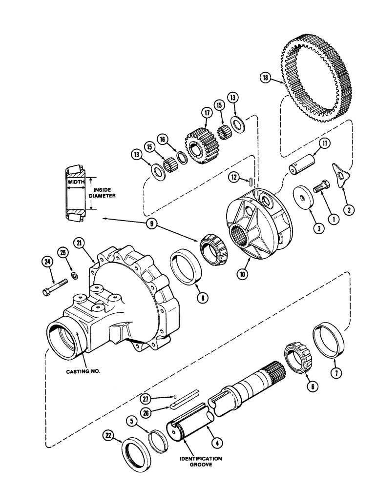 Схема запчастей Case IH 2090 - (6-286) - REAR AXLE, HOUSING AND PLANETARY GEARS, 120 INCH LONG AXLE (3 048 MM) (06) - POWER TRAIN