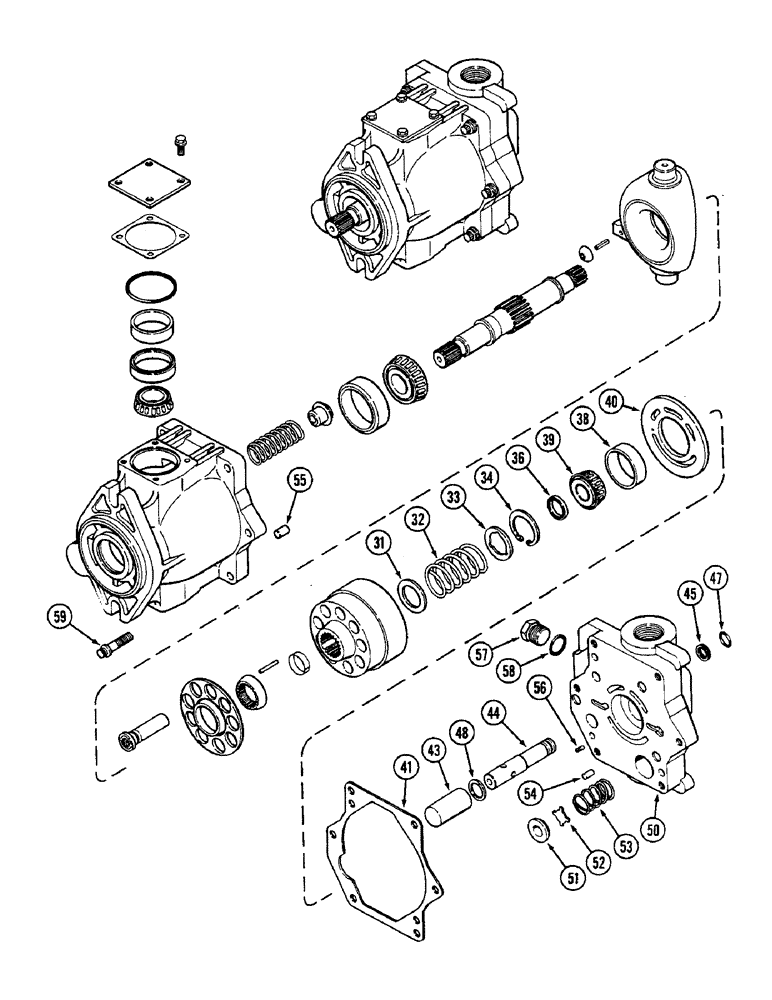 Схема запчастей Case IH 2290 - (8-392) - HYDRAULICS, GEAR AND PISTON PUMP ASSEMBLY, TRANSMISSION SERIAL NUMBER 16210895 AND AFTER (08) - HYDRAULICS