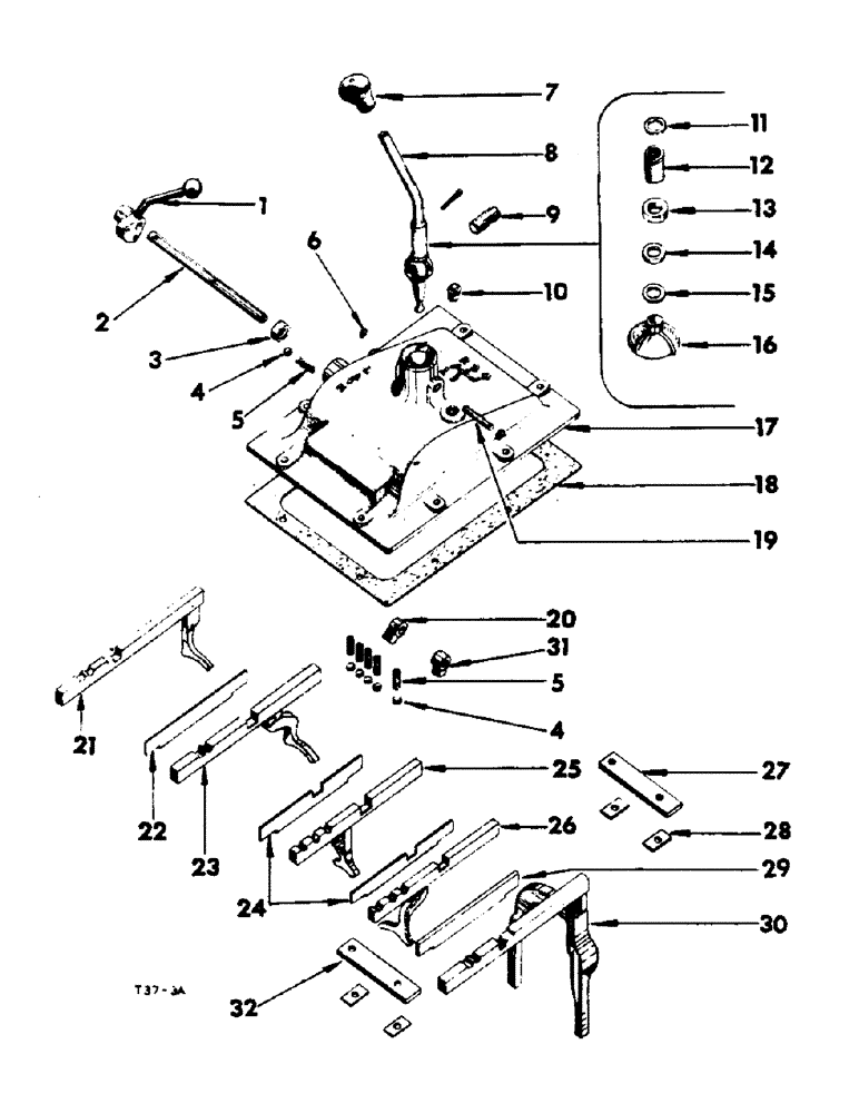 Схема запчастей Case IH B275 - (078) - CHASSIS, GEAR SHIFTER MECHANISM AND TRANSMISSION CASE COVER, FRONT (12) - CHASSIS