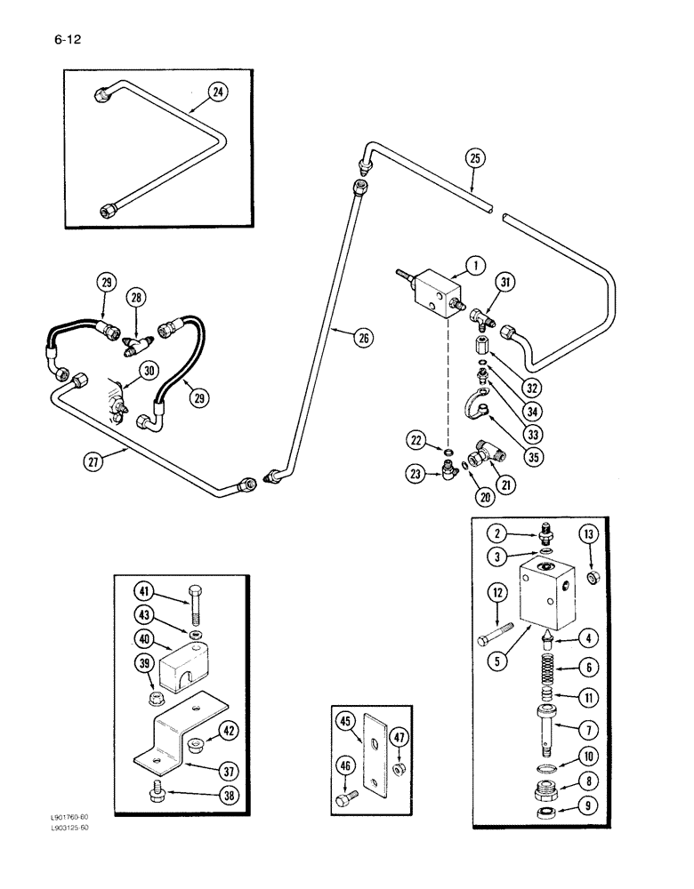 Схема запчастей Case IH 1640 - (6-12) - FOOT-N-INCH VALVE SYSTEM (03) - POWER TRAIN