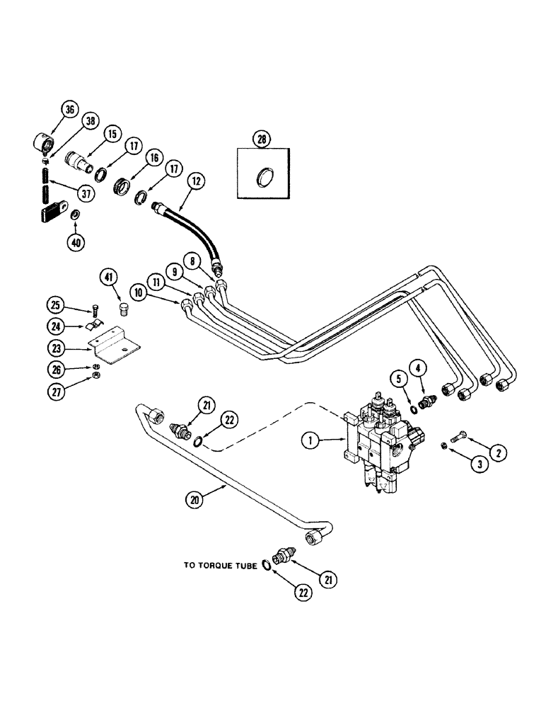 Схема запчастей Case IH 2594 - (8-030) - REMOTE TUBES AND COUPLINGS, TWO CIRCUIT REMOTE, TRANSMISSION SERIAL NO. 16283224 AND AFTER (08) - HYDRAULICS