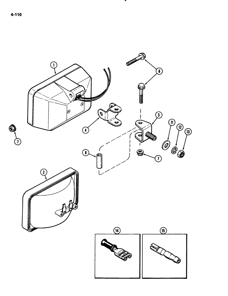 Схема запчастей Case IH 2294 - (4-110) - FLOOD LAMP KIT (04) - ELECTRICAL SYSTEMS