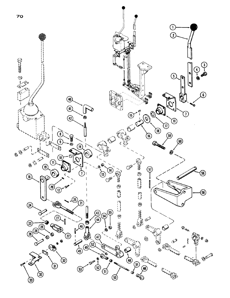 Схема запчастей Case IH 1200 - (070) - FORWARD AND REVERSE SHIFT LINKAGE (06) - POWER TRAIN