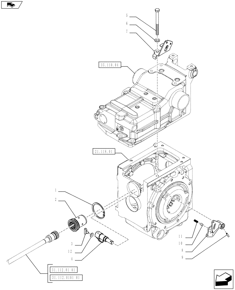 Схема запчастей Case IH FARMALL 75C - (31.101.0101[01]) - POWER TAKE-OFF (540-540E) - POWER TAKE-OFF CONTROLS (VAR.333814-336814 / 743566) (31) - IMPLEMENT POWER TAKE OFF