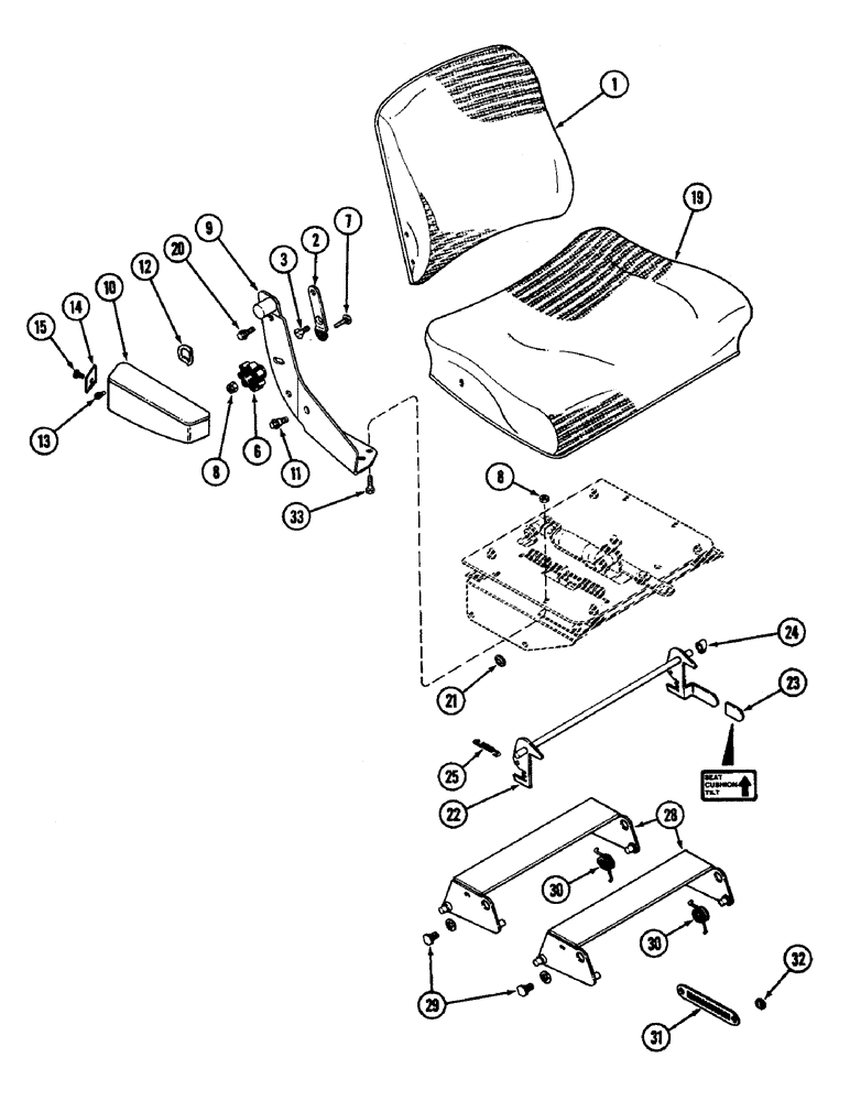 Схема запчастей Case IH 4890 - (9-401C) - SEAT, CLOTH WITH ISOLATOR ATTACHMENT (09) - CHASSIS/ATTACHMENTS