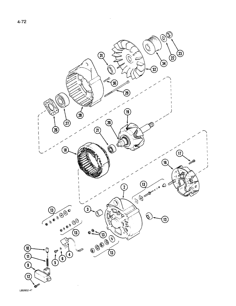 Схема запчастей Case IH 1640 - (4-72) - ALTERNATOR (06) - ELECTRICAL