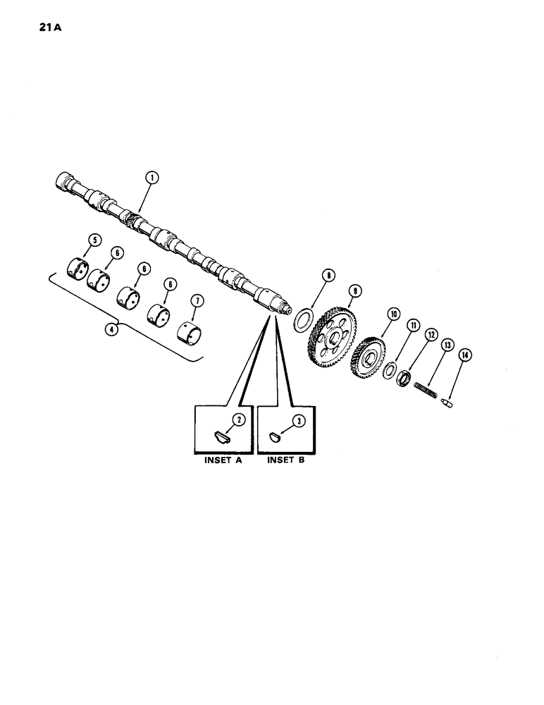 Схема запчастей Case IH 1170 - (021A) - CAMSHAFT, (451B) DIESEL ENGINE (02) - ENGINE