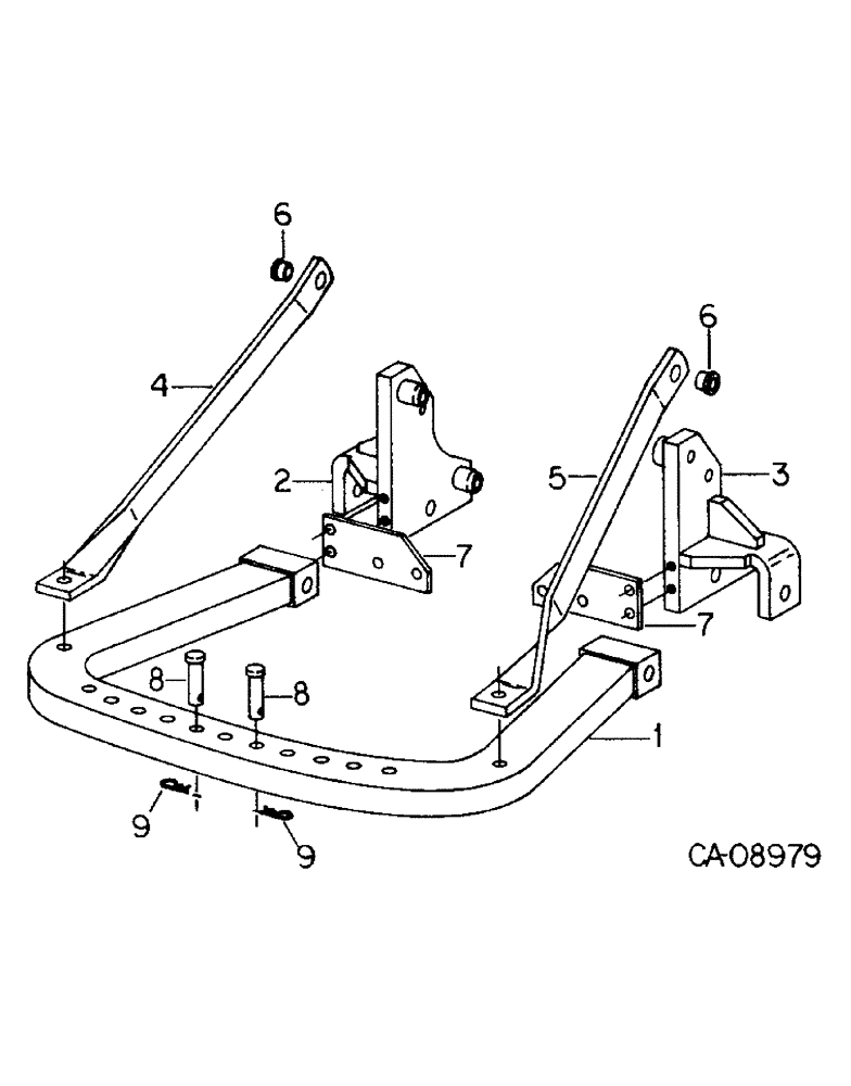 Схема запчастей Case IH 7288 - (09-07) - FRAME, HEAVY DUTY SWINGING DRAWBAR SUPPORT, FOR TRACTORS WITHOUT DRAFT CONTROL AND THREE POINT HITCH (12) - FRAME