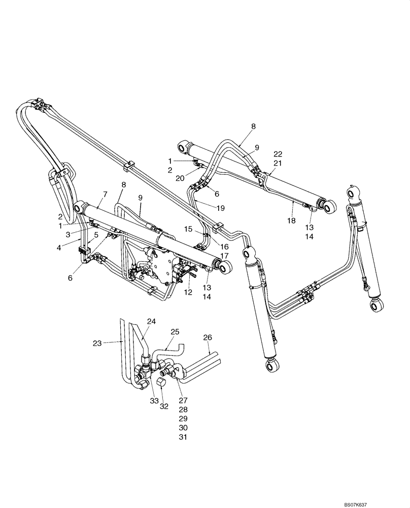 Схема запчастей Case IH 435 - (08-01) - HYDRAULICS - LOADER LIFT (08) - HYDRAULICS