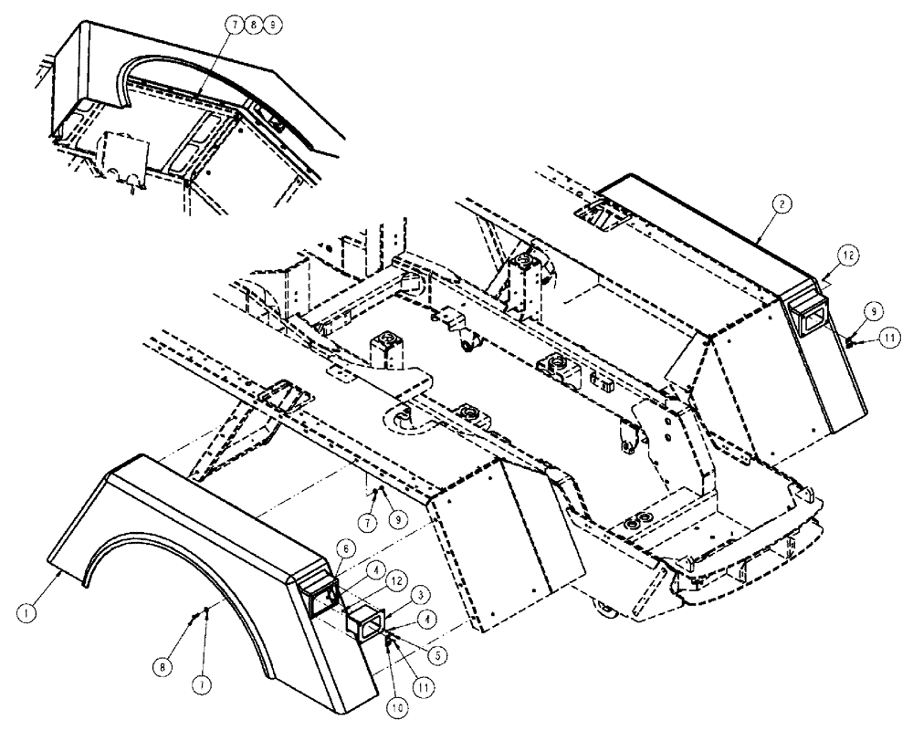 Схема запчастей Case IH TITAN 4520 - (04-017) - FENDER GROUP, FRONT Frame & Suspension