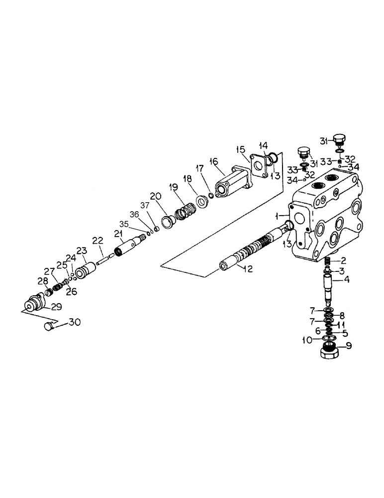 Схема запчастей Case IH 5088 - (10-27) - HYDRAULICS, AUXILIARY CONTROL VALVE CLOSE CENTER (07) - HYDRAULICS