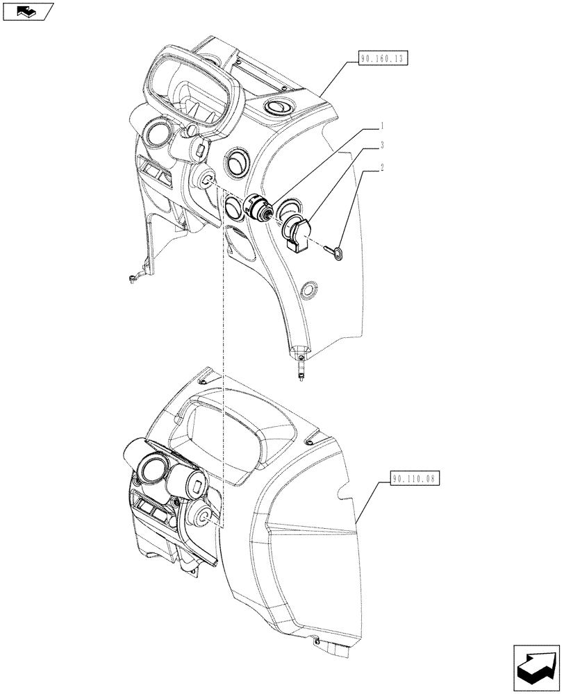 Схема запчастей Case IH FARMALL 75C - (55.201.06) - IGNITION SWITCH AND KEY (55) - ELECTRICAL SYSTEMS