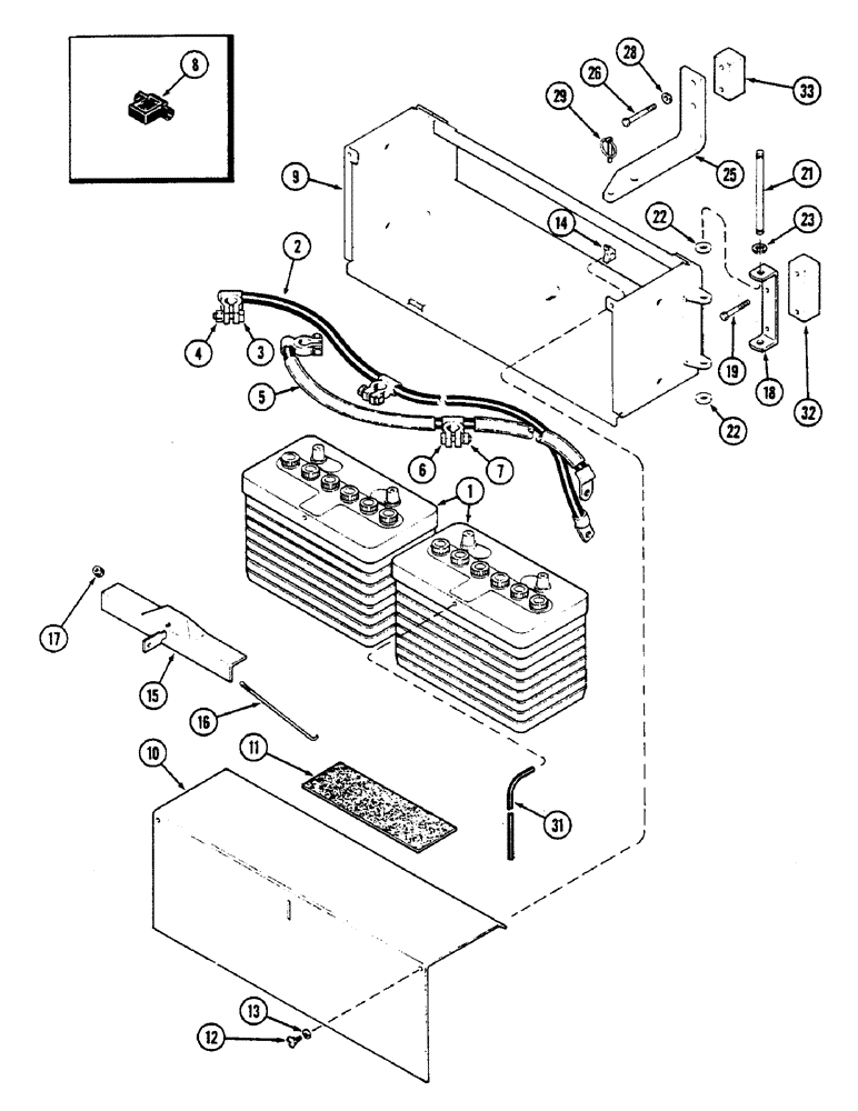 Схема запчастей Case IH 2390 - (4-110) - BATTERY, CABLES, BATTERY BOX (04) - ELECTRICAL SYSTEMS