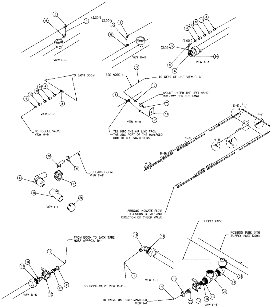 Схема запчастей Case IH 610 - (05-005) - WET BOOM RECOVERY 2" Liquid Plumbing