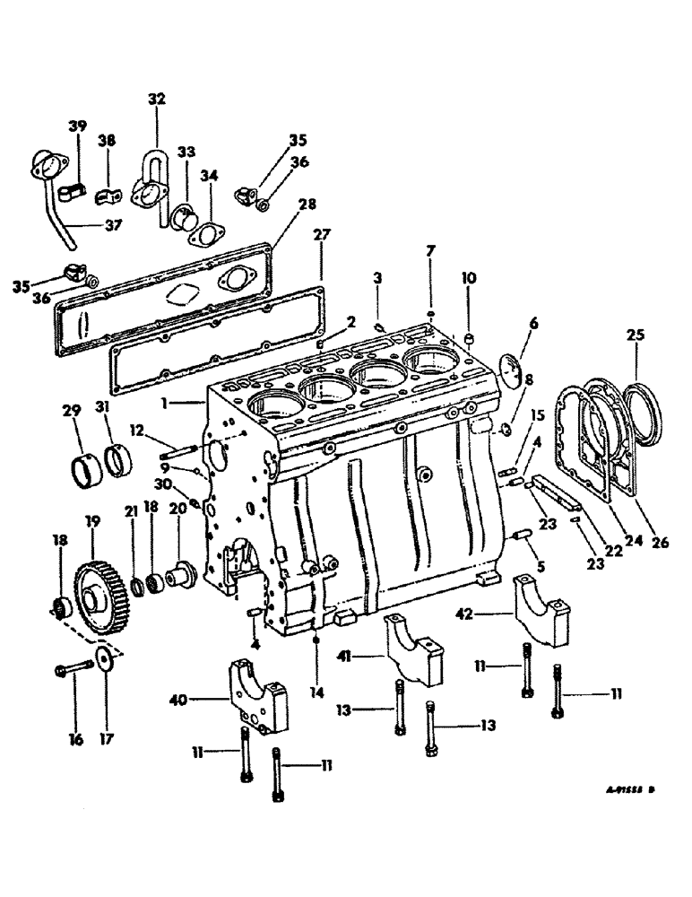 Схема запчастей Case IH D-239 - (D-08) - CRANKCASE AND RELATED PARTS 