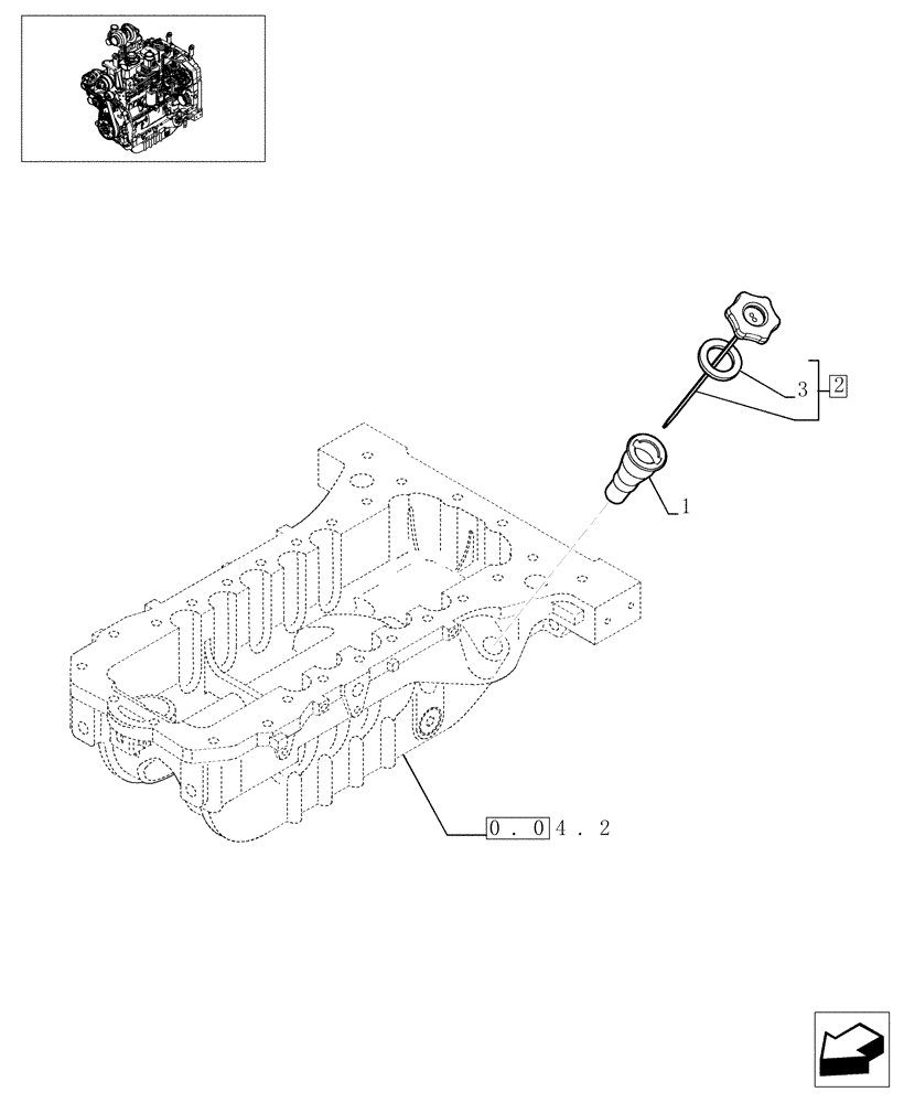 Схема запчастей Case IH MXU110 - (0.27.0) - ENGINE OIL DIPSTICK (01) - ENGINE