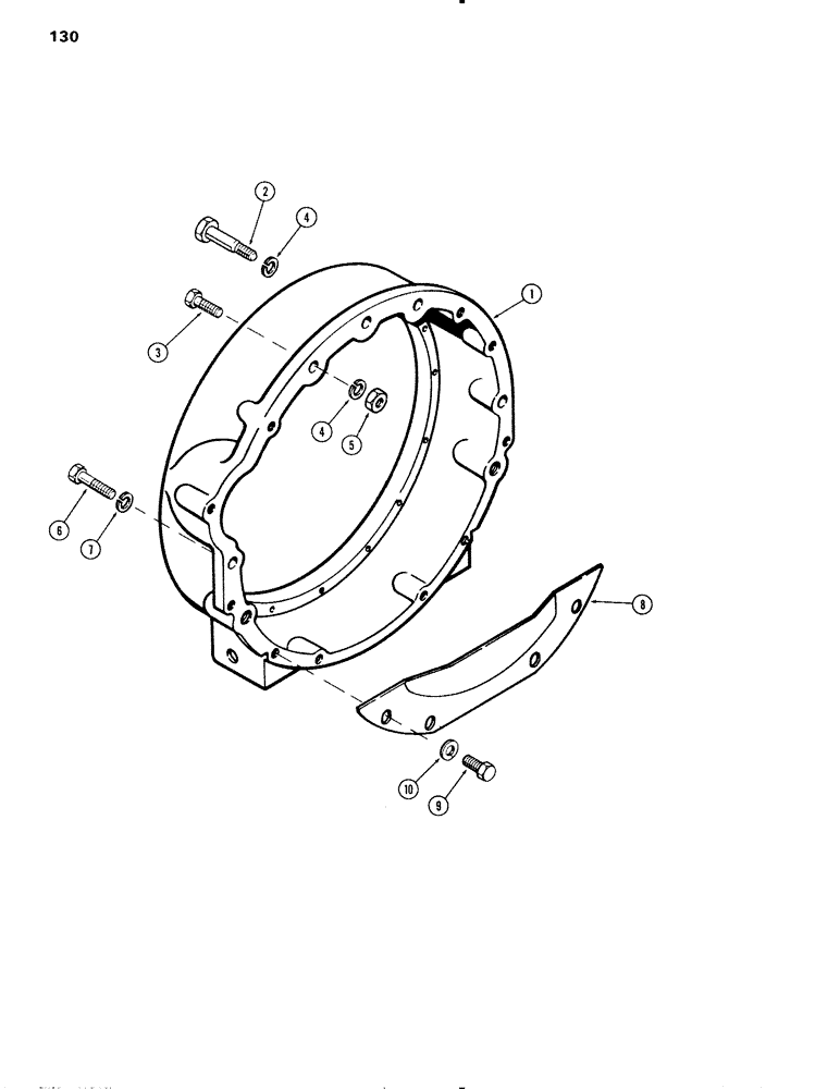 Схема запчастей Case IH 451BD - (130) - FLYWHEEL HOUSING, NUMBER 2 SAE, C (02) - ENGINE