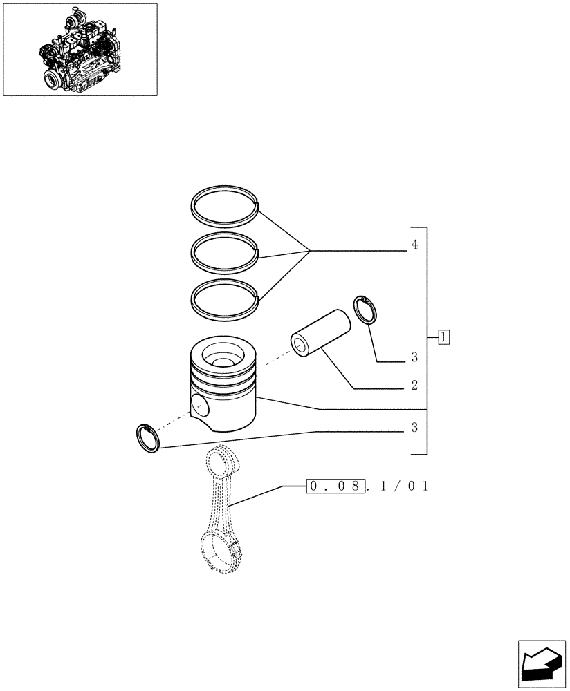 Схема запчастей Case IH MAXXUM 115 - (0.08.2/03) - PISTON ENGINE (STD + VAR.330003-332115-332116) (01) - ENGINE