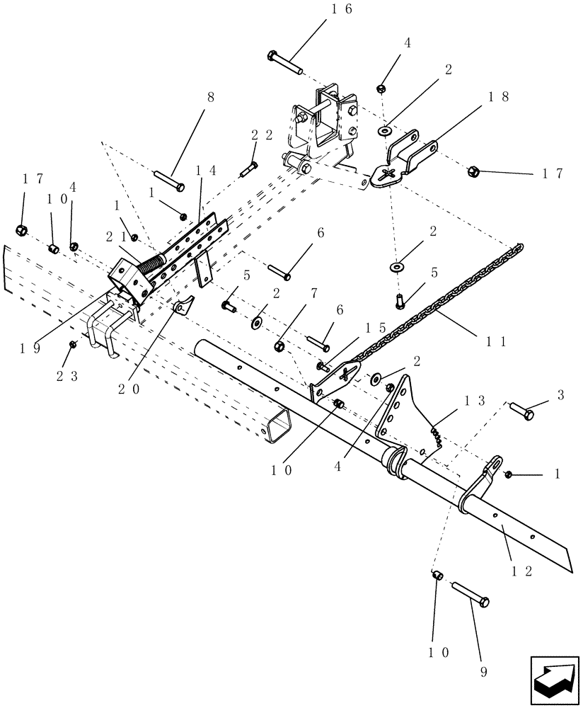 Схема запчастей Case IH ATX700 - (01.270.1) - HARROW, WING (12) - FRAME