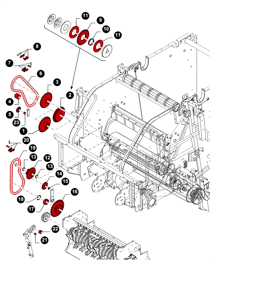 Схема запчастей Case IH RB464 - (00.00RB214) - MAINTENANCE PARTS, MAIN DRIVE RH (00) - GENERAL