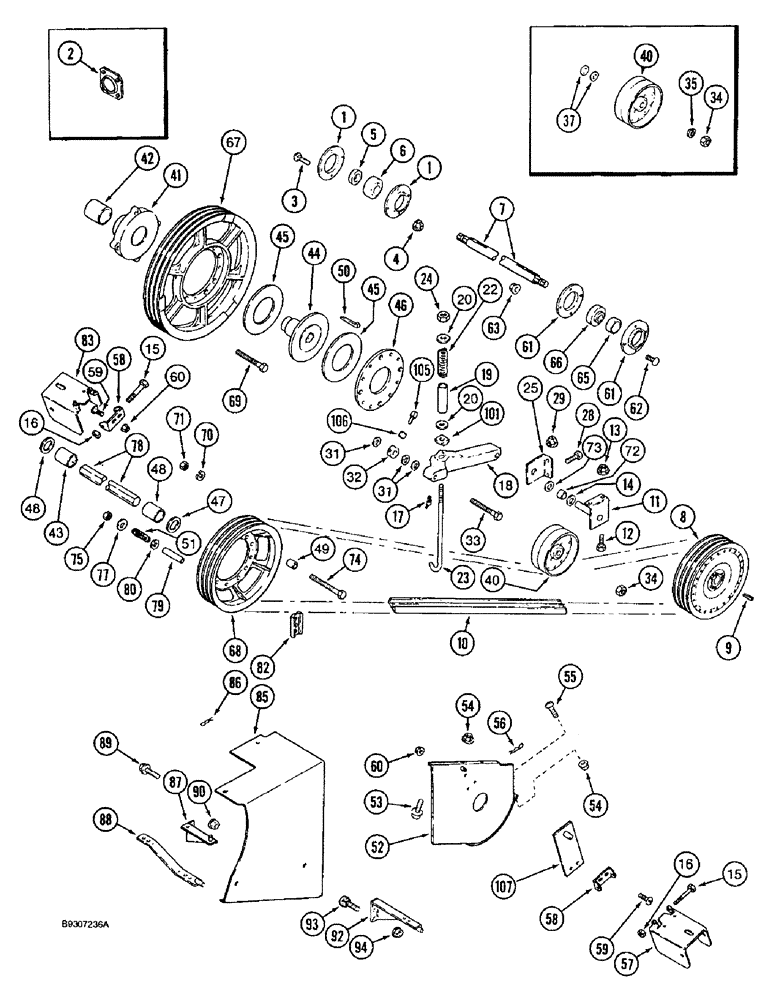 Схема запчастей Case IH 1644 - (9A-24) - FEEDER, JACKSHAFT DRIVE (13) - FEEDER