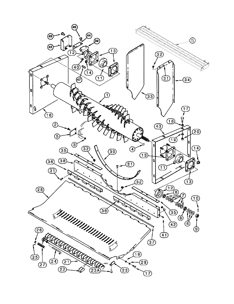 Схема запчастей Case IH 2344 - (09F-06) - STRAW CHOPPER - ROTOR AND CONCAVE - BSN JJC0174399 (19) - STRAW SPREADER & CHOPPER