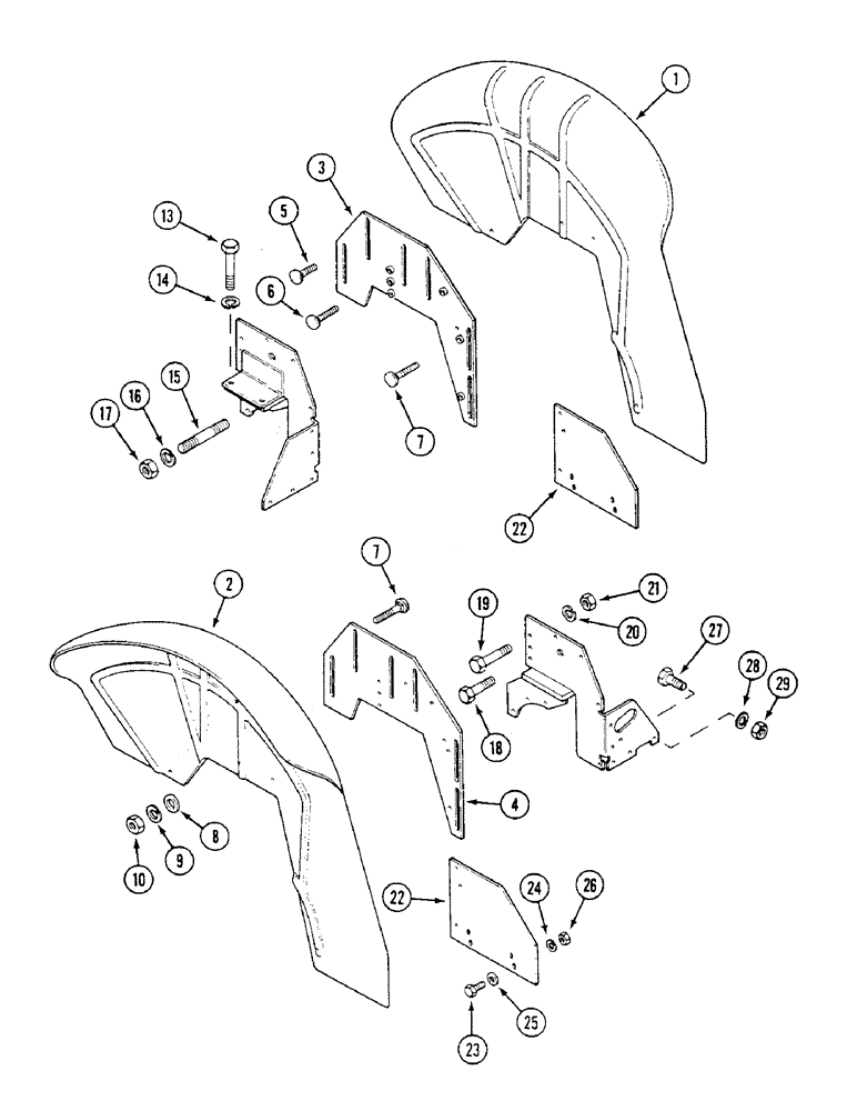 Схема запчастей Case IH 1294 - (9-312) - REAR FENDERS AND MOUNTINGS, LOW PROFILE SPECIAL (09) - CHASSIS/ATTACHMENTS