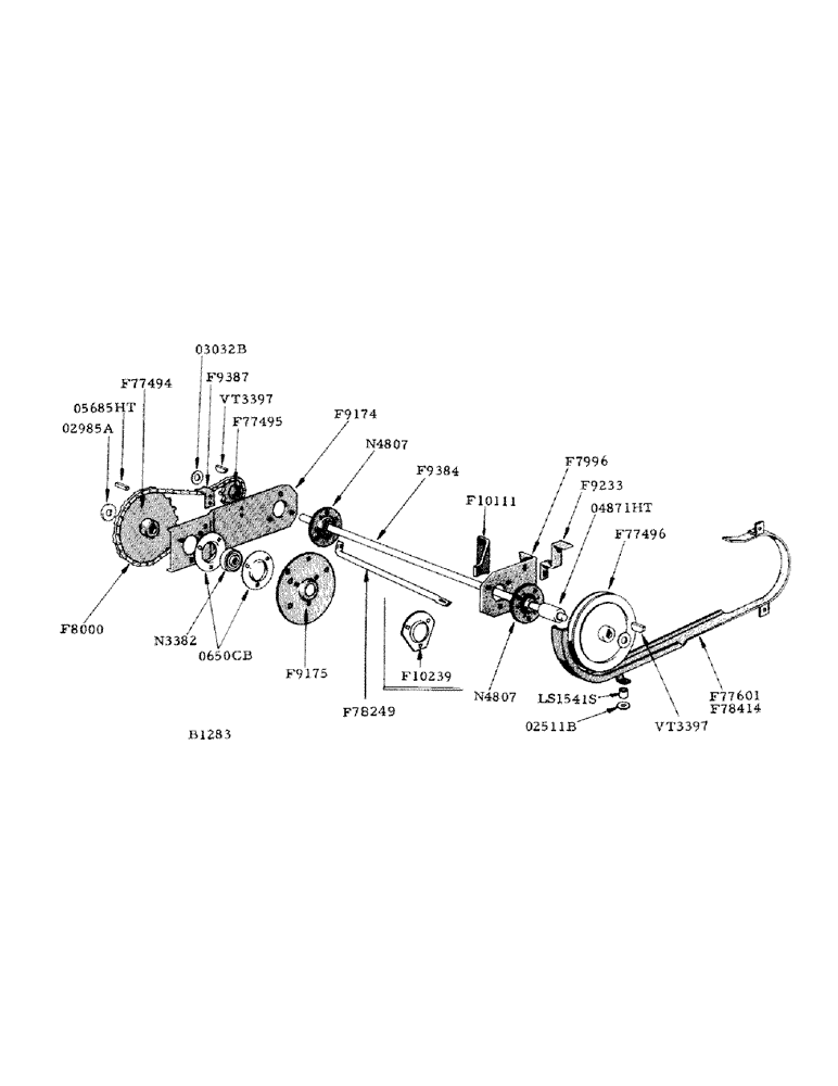 Схема запчастей Case IH 800 - (108) - GRAIN BIN AUGER DRIVE JACKSHAFT (80) - CROP STORAGE/UNLOADING